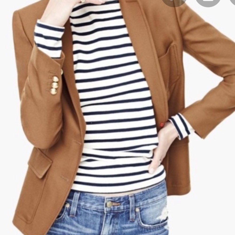 j crew tan schoolboy jacket size 2
